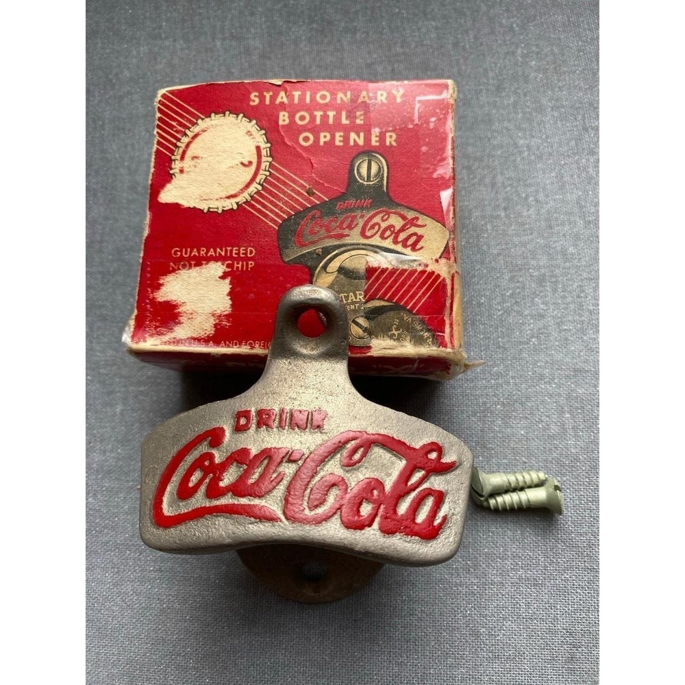 Coca Cola Bottle Opener Stationary Vintage USA Metal Starr 2333088